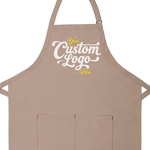 Delantal de cocina con logotipo personalizado, promoción comercial personalizada, 24 x 28, opciones multicolor, fabricado en Estados Unidos