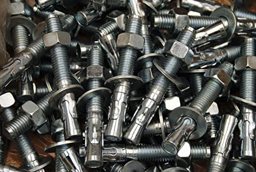 10 PCS Concrete Wedge Anchor Bolts 5/8 x 4-1/2 Includes Nuts & Washers for DIY Real Men