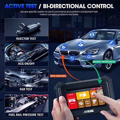 ANCEL V6 Plus+ OBD2 Scanner Diagnostic Tool Key Fob Programmer, All System Bluetooth Bidirectional Scan Tool with 25+ Services ABS/TPMS/EPB/IMMO/DPF/Battery/Oil Reset, Car Code Reader for All Vehicle