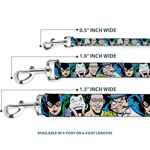 Laisse pour chien nylon résistant imprimé méchants DC Comics 1m20