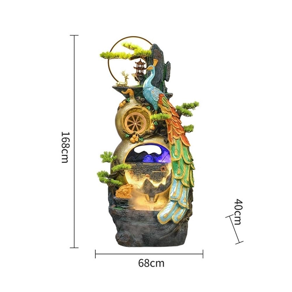Jingzai202405 Indoor Floor Fountain Outdoor Garden Large Floor Standing Fountain Waterfall for Home Decor Office Indoor Water Fountain Feature Water Fountain