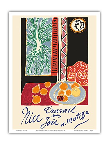 Nice, France - Travail Et Joie (Work And Joy) - Nature Morte Grenades (Still Life Pomegranates) - Vintage Travel Poster By Henri Matisse C.1948 - Master Art Print 9In X 12In #TOP28