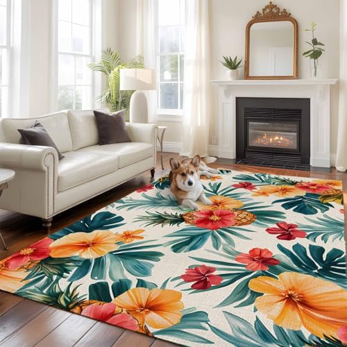Tapete decorativo rectangular 182x109 cm microfibra naranja