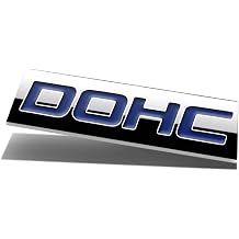 Auto Dynasty Chrome Finish Metal Emblem DOHC Badge Blue Letter