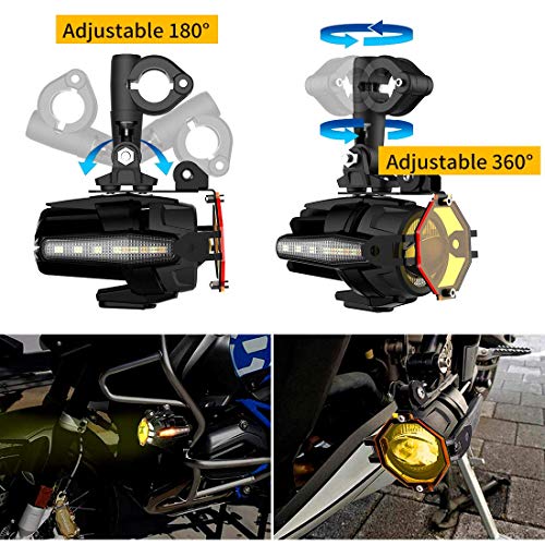 image for SUPAREE Motorcycle LED Auxiliary Lights Spot Driving Fog Light Turn Si