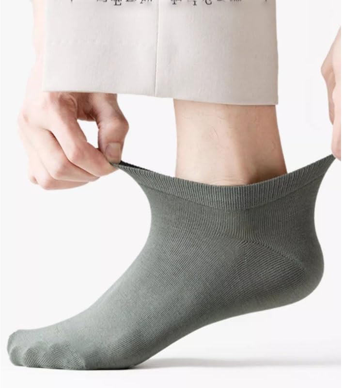 Cotton Socks Men's Short Sockss Thin and Non-dropping Heel Socksing Solid Color Low-top