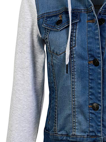 Design By Olivia Women'S Classic Casual Hooded Denim Jacket Medium Denim L thumb #3
