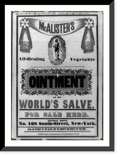 Historic Framed Print McAlisters all-healing vegetable ointment 17-7 8 x 21-7 8