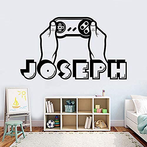 Customizable Boy Name Wall Decal Customization Player Name Sticker 3D Sticker Controller Video Game Sticker Custom Name Teen Computer 57X33Cm #TOP3