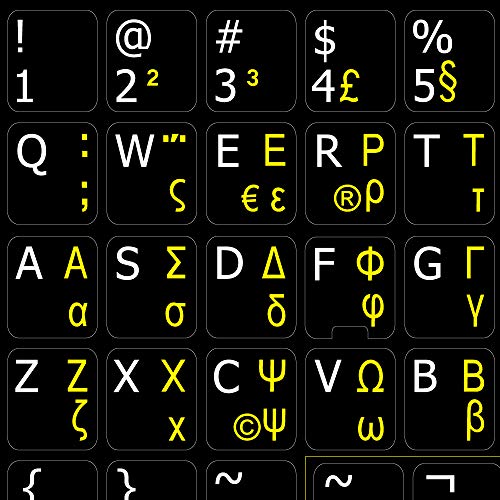 Calcomanías para teclado con letras griegas e inglesas miniatura 1