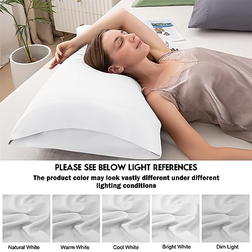 Pillowcases Queen Size 2 Pack, Cooling Viscose from Bamboo Pillow Cases with Envelope Closure, Cool & Breathable Pillow Cover for Hot Sleepers and Night Sweats, 20" x 30" by JamRest - Used condition - Image 6