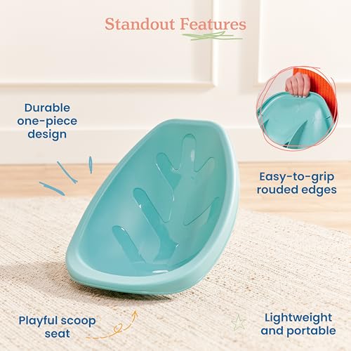 Image of ECR4Kids Leaf Floor Seat, Rocker Chair, Seafoam, 6-Piece,Plastic