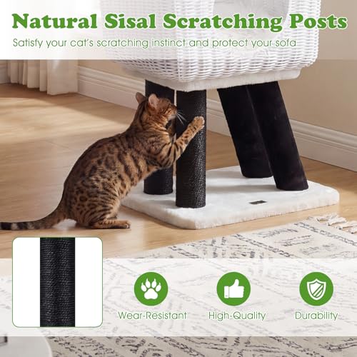 Árbol para gatos de ratán de 43 pulgadas PETSITE miniatura 3
