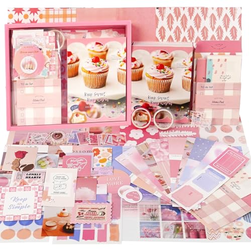 Reviews de Kits del mes. 46 Kit Estético de Álbumes de Recortes, 346 Piezas Bullet Journal Kit, para Diario de Bala, DIY, Suministros de Diario, Regalos de Cumpleaños para Niñas (Rosa)