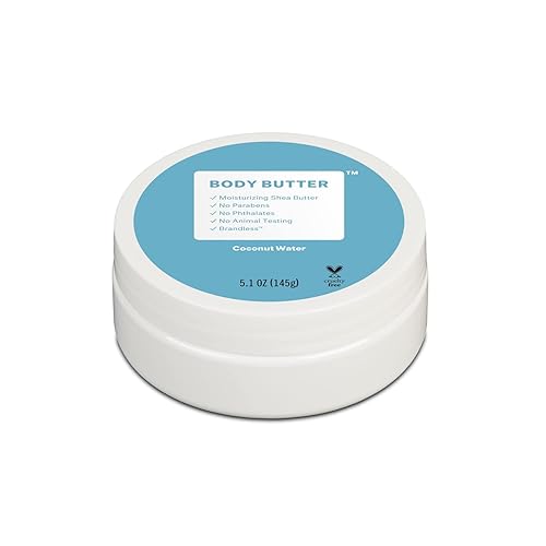 Brandless Mantequilla corporal de agua de coco  Manteca corporal hidratante con manteca de karité hidratante  Crema corporal suavizante de agua de