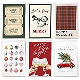 MENANA Christmas Cards with Envelopes - Vintage Christmas Cards - 4'' x 6'' Holiday Greeting Cards Pack of 24