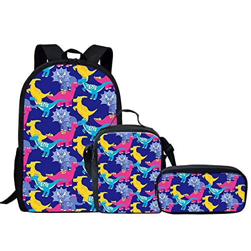 Sac à dos ordinateur 43,2 cm dinosaure étanche avec boîte déjeuner