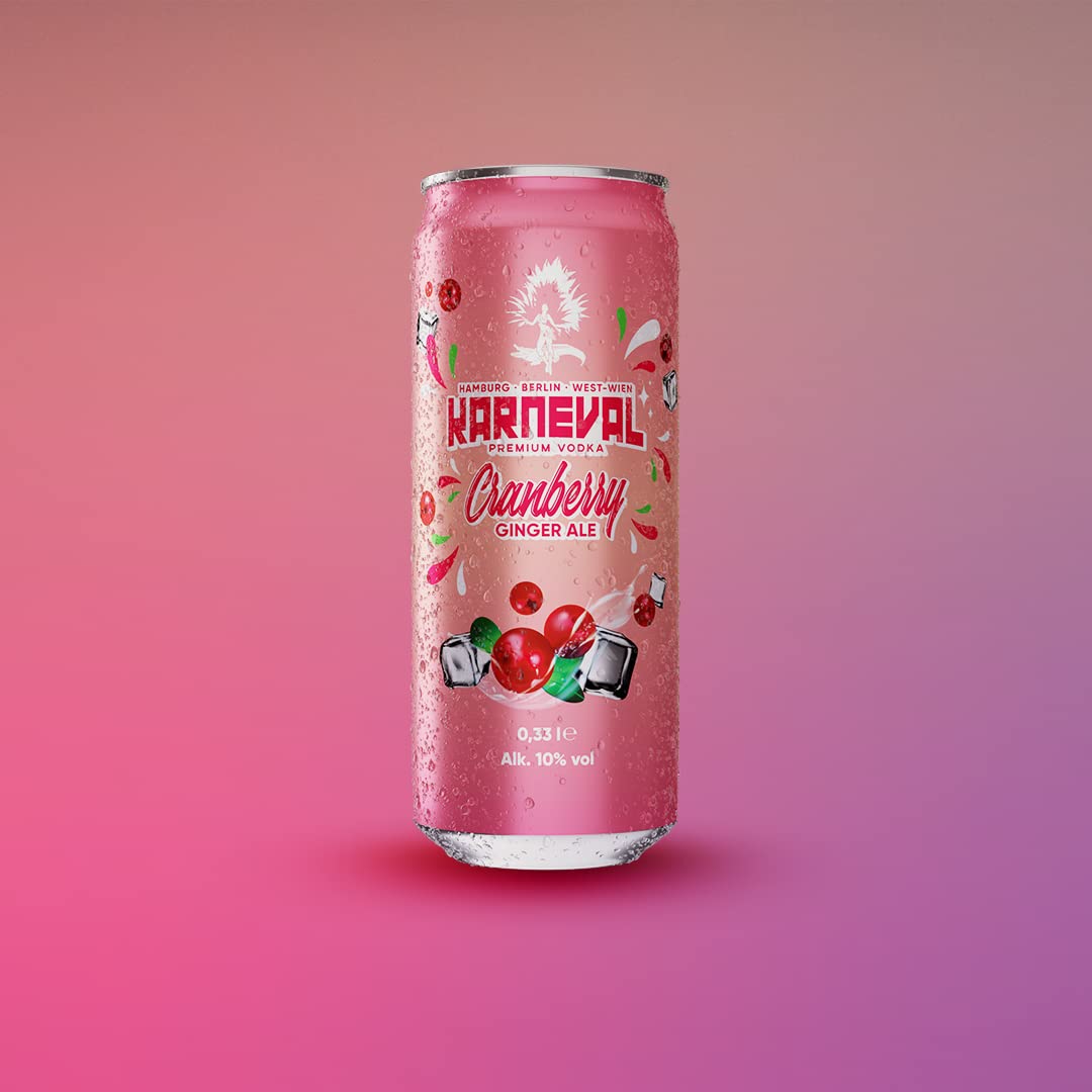 Karneval Vodka Cranberry Ginger Ale, 10% vol., 12 x 0,33l