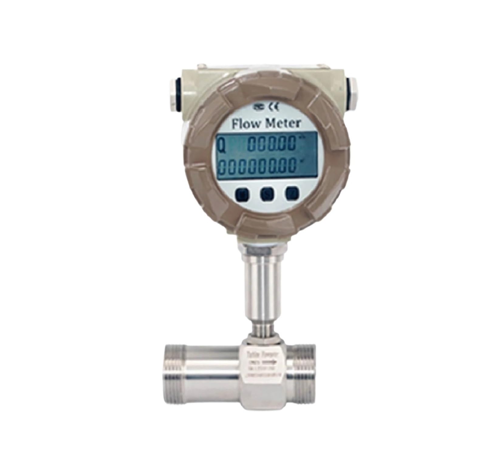 1 caudalímetro de acero inoxidable con pantalla digital de 4-20 mA, entrada de combustible por pulsos RS485, rosca de brida en línea(DN40-Flange,RS485)
