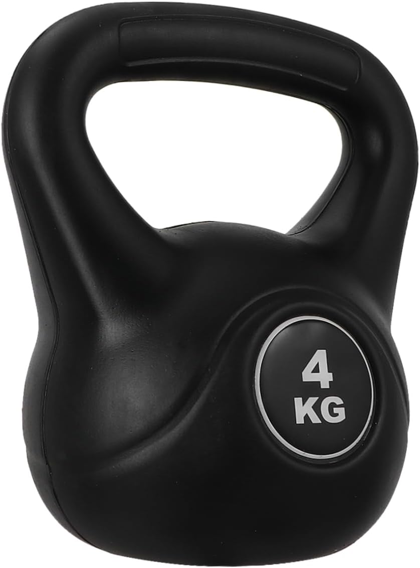 4kg Plastic Kettlebell Portable Weight Grip for Travel Fitness Ergonomic Non- Handle Lightweight and Exercise Equipment for Home and Gym Use Black