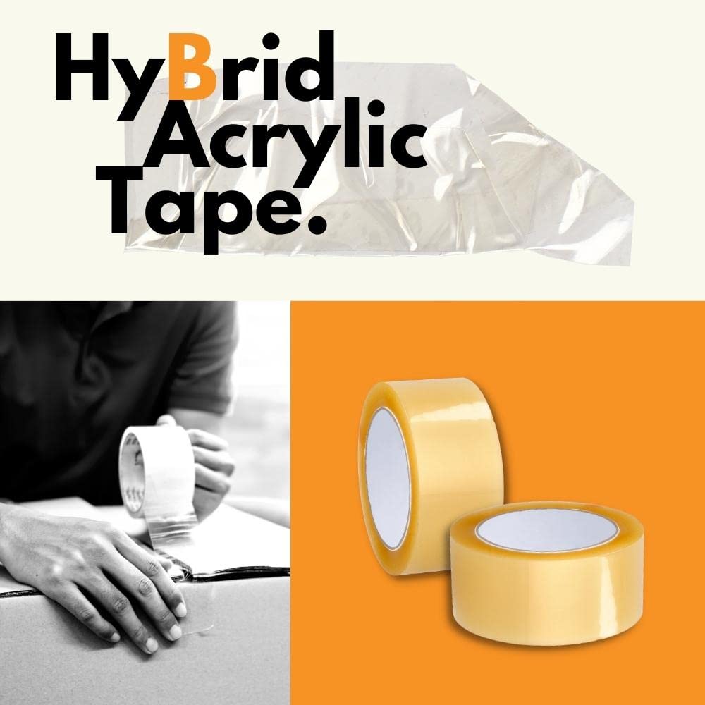 Shield Tape Hybrid Acrylic Packing Tape, 2 Inch x 110 Yards, 36 Pack, Clear, 1.75 Mil, Shipping Tape for Dispenser Refill, Moving