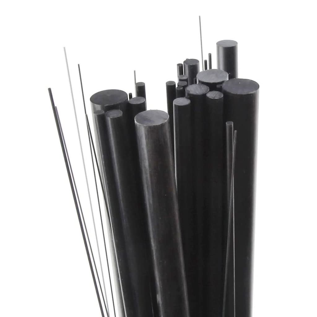 Asta in Fibra di Carbonio, Dia 1 Mm / 2mm / 3mm / 4mm / 5mm / 6mm Lunghezza 500mm 3 Asta in Fibra di Carbonio, for Cornice Atterraggio del Braccio (Color : 4mm 5pcs)
