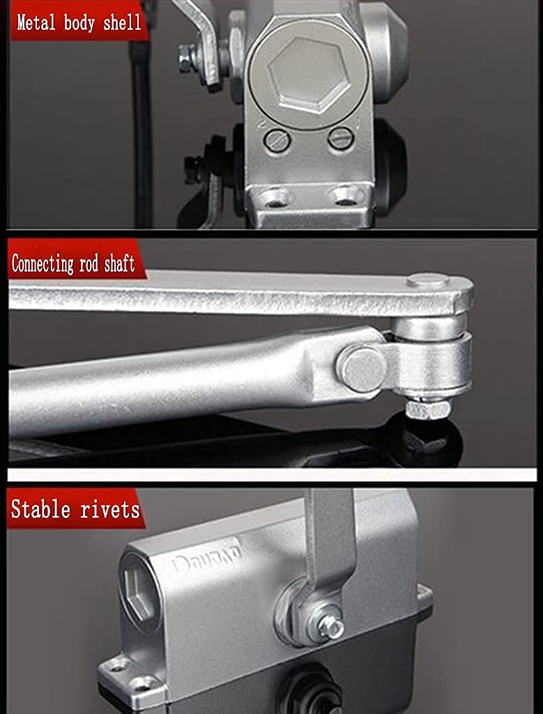 Cierrapuertas automático de Muelle, Cierre de Puerta hidráulico automático con Resorte y Brazo Ajustable(Large202mm)