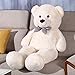 FSN Oso de Peluche Gigante Grande Teddy, 120cm Juguete de Peluche Osito Suave y Cariñoso Niños y Adultos Blanco