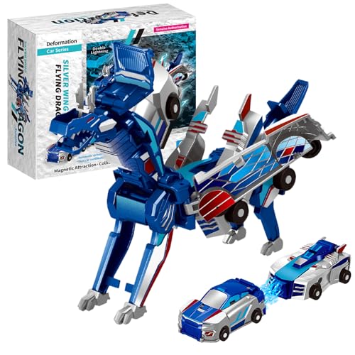 Dandin 2 Stück Transformierendes Auto Roboter Spielzeug, Einhorn Roboter, Kollision Deformation Kombinierter Roboters, Einhorn Auto Roboters Set, Unicorn Cars Spielzeug, Geburtstagsgeschenk