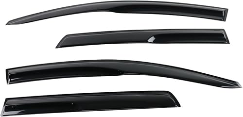 IKON MOTORSPORTS - Visera de ventana compatible con Chevy Aveo5 2007-2011, humo acrílico teñido y semitransparente, protector de sombra de lluvia,