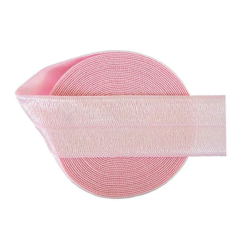 Rouleau de 50 yards de ruban élastique en satin et élasthanne brillant et solide de 2,5 cm (1 pouce) de 25 mm, pour cheveux, robe, couture, blanc, 50 yards