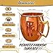 Big Recipe Cocktail Luxury Moscow Mule Copper Mug, FoodSafe Pure Solid Coffee Cup 16 oz, 100% HANDCRAFTED, Smooth Exterior, Welded Handle, Best Gift