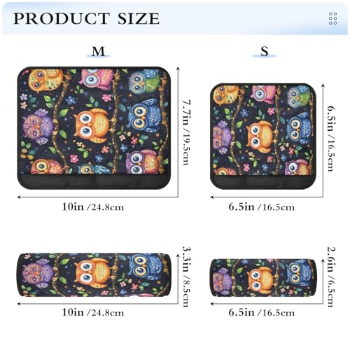 Image of Vibrant Owls Branches Flowers Spring Seat Belt Cover Pad 2 Pcs Soft Cute Seatbelt Covers Protector Support Head Neck Shoulder Strap for Car Seats High Chair Backpack for Adults Kids Women Men 1