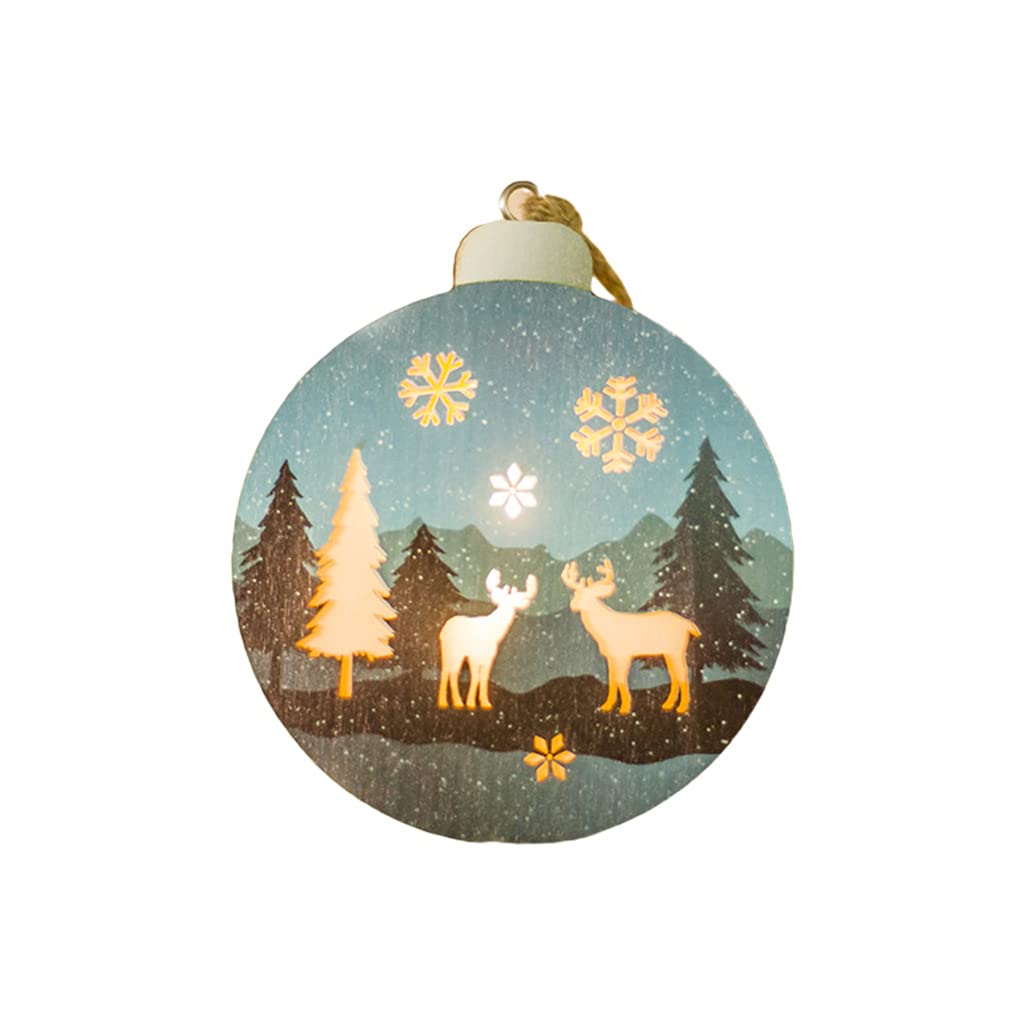 Adornos de Navidad de madera LED luminosos para árbol de Navidad, decoración colgante, decoración personalizada, adornos de Navidad