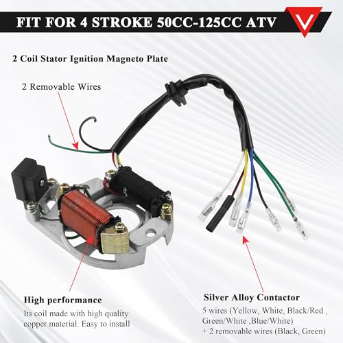 Image of PRO BAT 110cc ATV Electrical Wiring Harness Complete Assembly Kit Starter | for 50cc 70cc 90cc 110cc 125cc Chinese ATV Go Kart Taotao with Solenoid Relay Ignition Coil Stator Voltage Regulator CDI