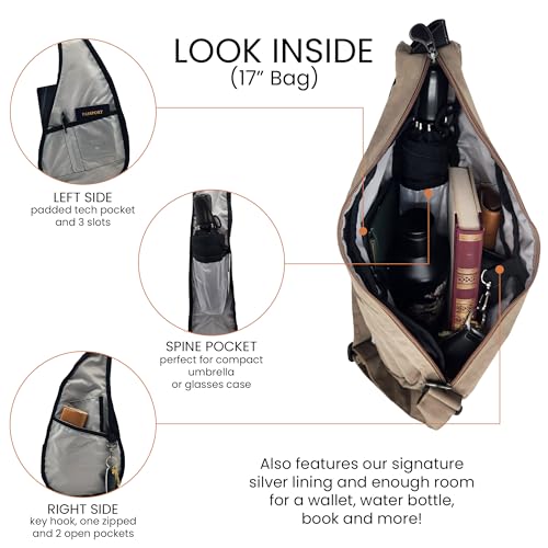 Image of AmeriBag Healthy Back Bag 17 inch Nylon Crossbody Sling | Organized Ergonomic Shoulder Bag for Everyday Use, Travel & Walking Comfort