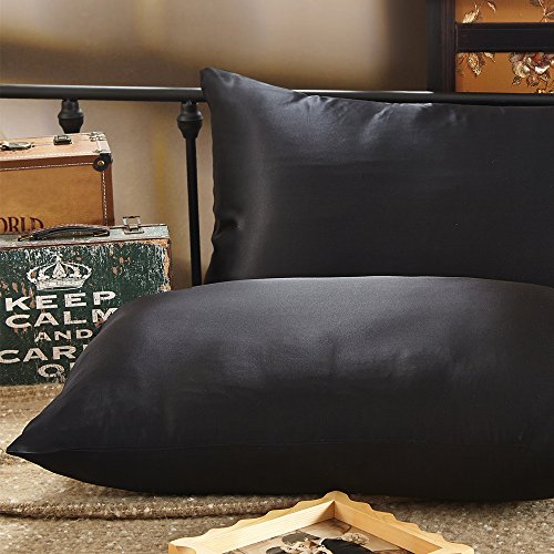 Lulu Silk 25 momme seda almohada 100% pura seda de morera de pelo y la piel cuidado funda de cojín knitterarm con cremallera 1 pieza, seda, dorado, 80*80cm Cover