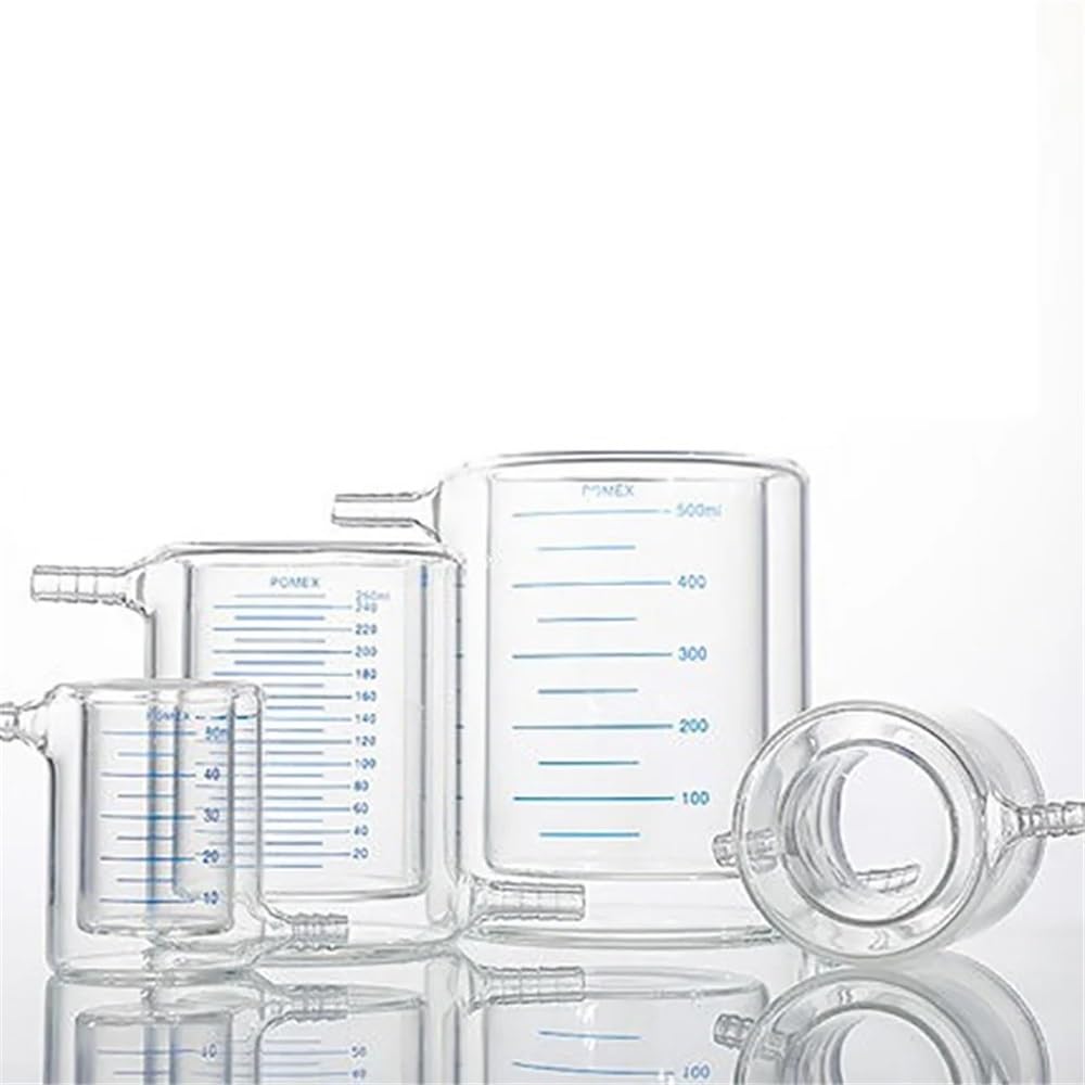 Cristalería de Laboratorio Reactor de vaso de precipitados con camisa de vidrio de doble capa de 100/200/250/500/1000 ml(500ml)