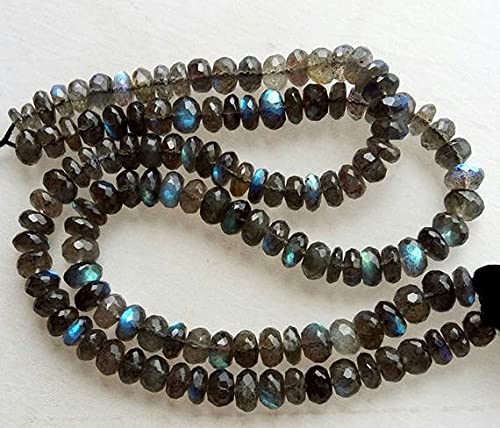 Labradorite faceted rondelles beads 7mm pierres naturelles en fil de 10 pouces pour bijoux