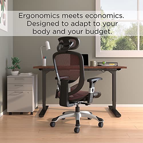staples hyken ergonomic swivel task chair adjustable with breathable mesh amp lumbar support perfect for homeamp office maroon