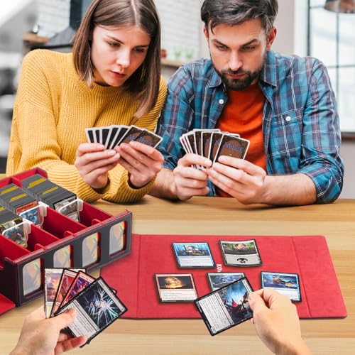 Caixa de armazenamento de cartão MTG de 4 fileiras de ultra capacidade com tela, comporta mais de 30