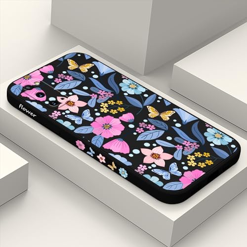 Coque Samsung S20 fine anti-chute motif floral noir LEECG 6,2"