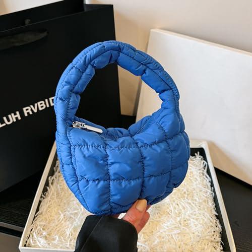 Image of Quilted MINI Handbag and Purses Women Puffer Nylon Hobo Cotton Padded Purse Work Travel Lightweight
