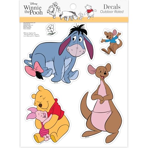 Disney Winnie The Pooh Decals - Set of 5 Pooh Bear Kanga Roo Eeyore Vinyl Stickers for Car Laptop Computer Kids Water Bottle Outdoor Waterproof