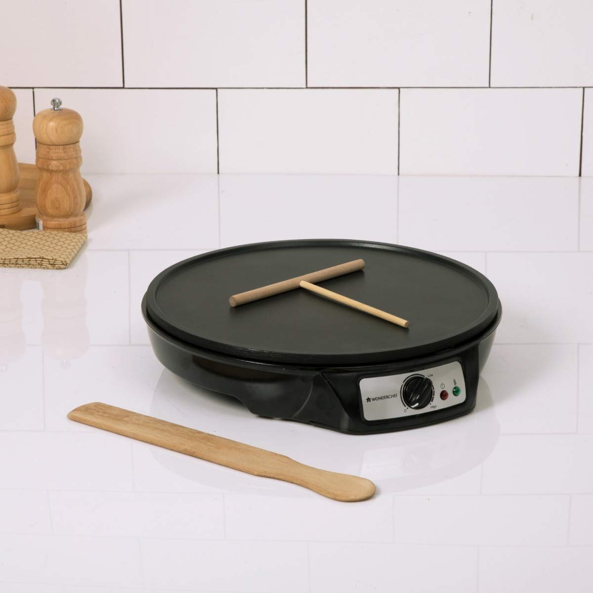 Home Centre Metallic Design Dosa Maker - Black, Standard