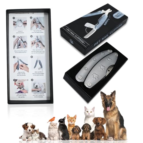 Bester Hunde-Nagelschneider für angstempfindliche Hunde, leise, schärfste und glatteste Hunde-Nagelknipser für extragroße, mittelgroße und kleine Rassen, robuster Metall-Nagelschleifer für alle Hunde
