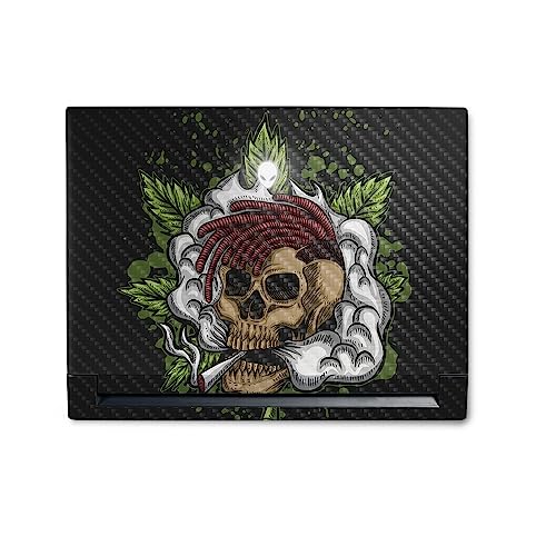 Image of MightySkins Carbon Fiber Skin Compatible With Alienware M18 R1 (2023) Full Wrap Kit - Death By Ganja | Protective Durable Textured Carbon Fiber Finish | Easy To Apply & Change Styles | Made in the USA