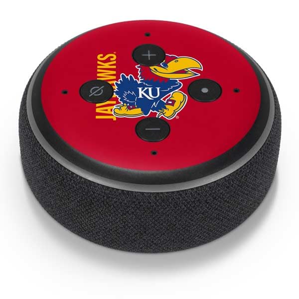 Skinit Decal Audio Skin Compatible with Amazon Echo Dot 3 - Officially Licensed University of Kansas Jayhawks KU Design