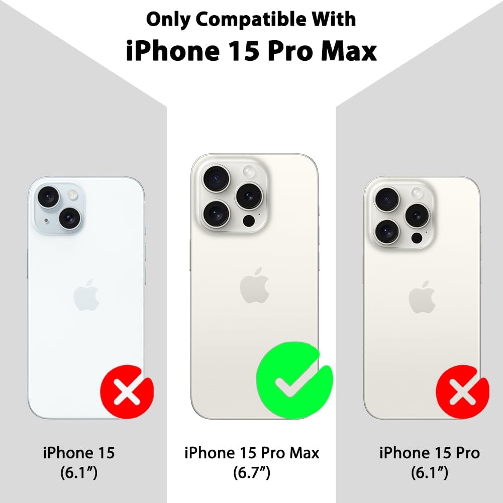 Compatible with iPhone 15 Pro Max Case with Finger Hand Strap Kickstand, Trendy Cool Leopard Cheetah Print Phone Case for Women Men, Full Camera Protection Shockproof Protective Cover, White - Image 7