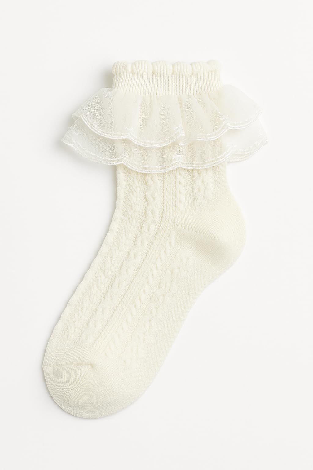 Socks for girls | Girls Ruffle Frill Lace Net Cotton Ankle Socks, for 2-10 Years,White Pink Cream Brown